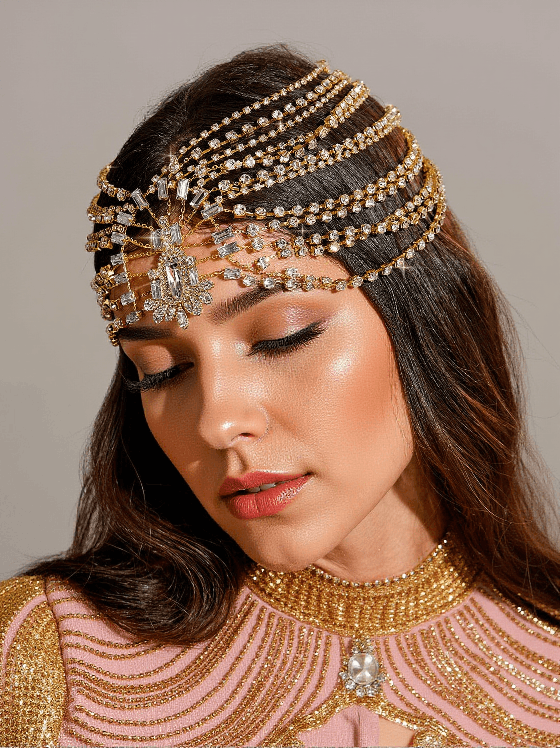 Buber – Mehrlagiges Stirnband mit Kristallen