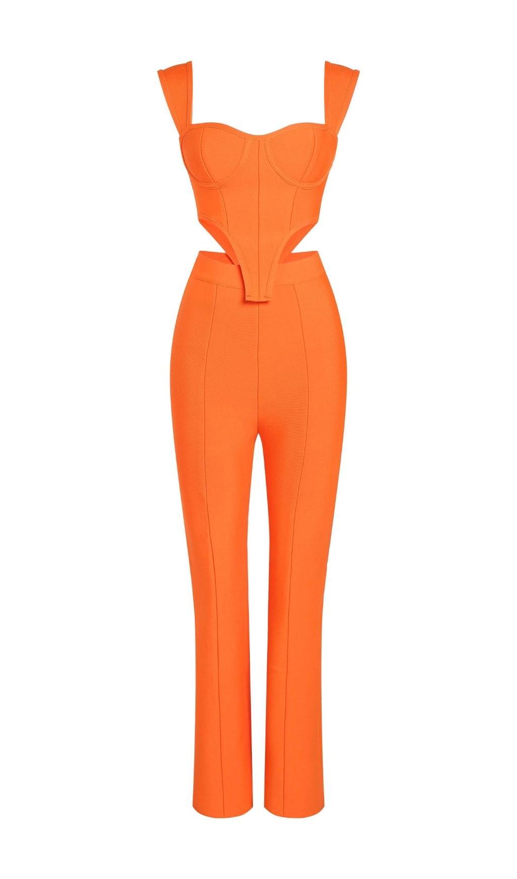 AIIZIE BANDAGE CUT OUT TWO PIECE SET IN ORANGE - product image