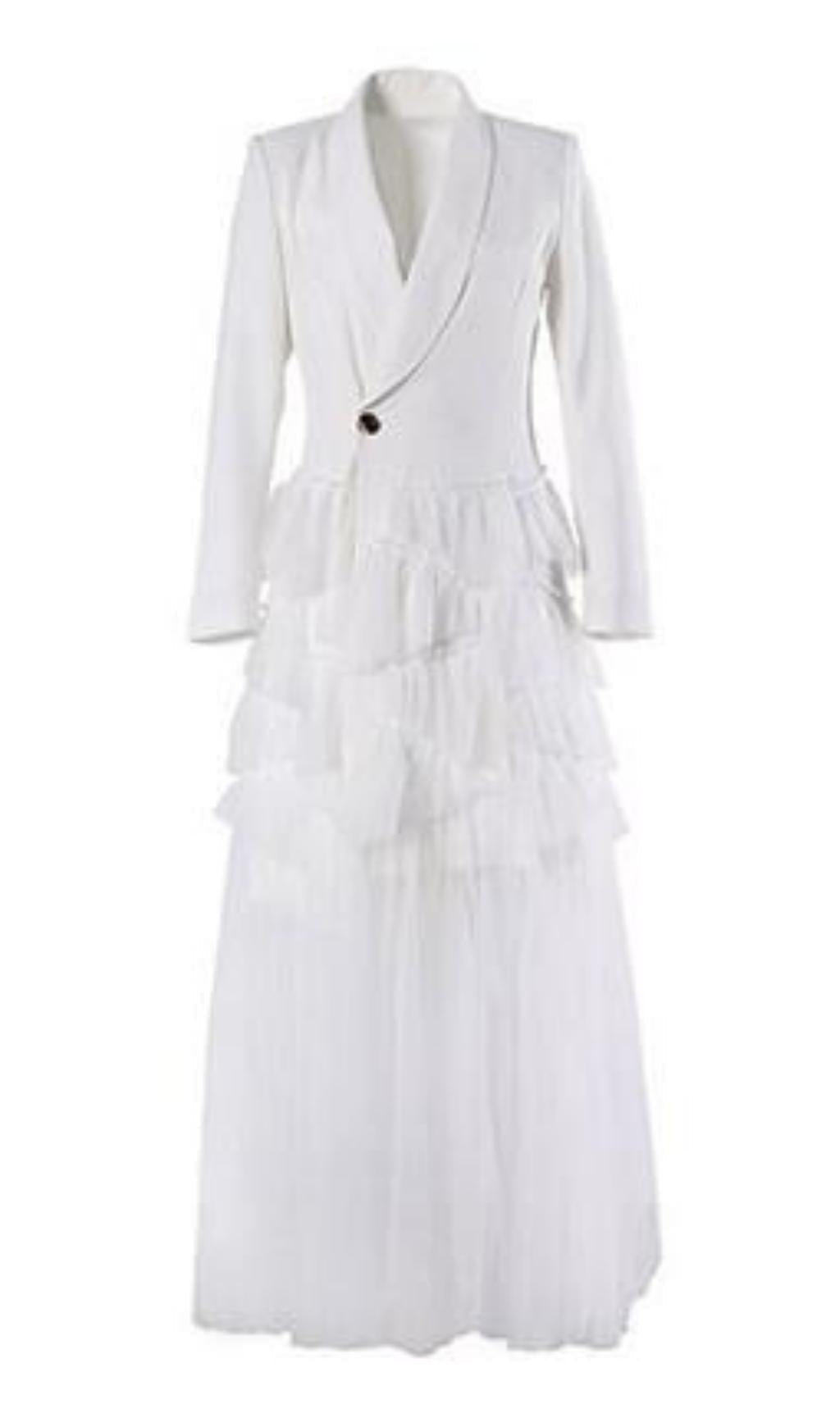 LONG SLEEVES MESH MIDI DRESS