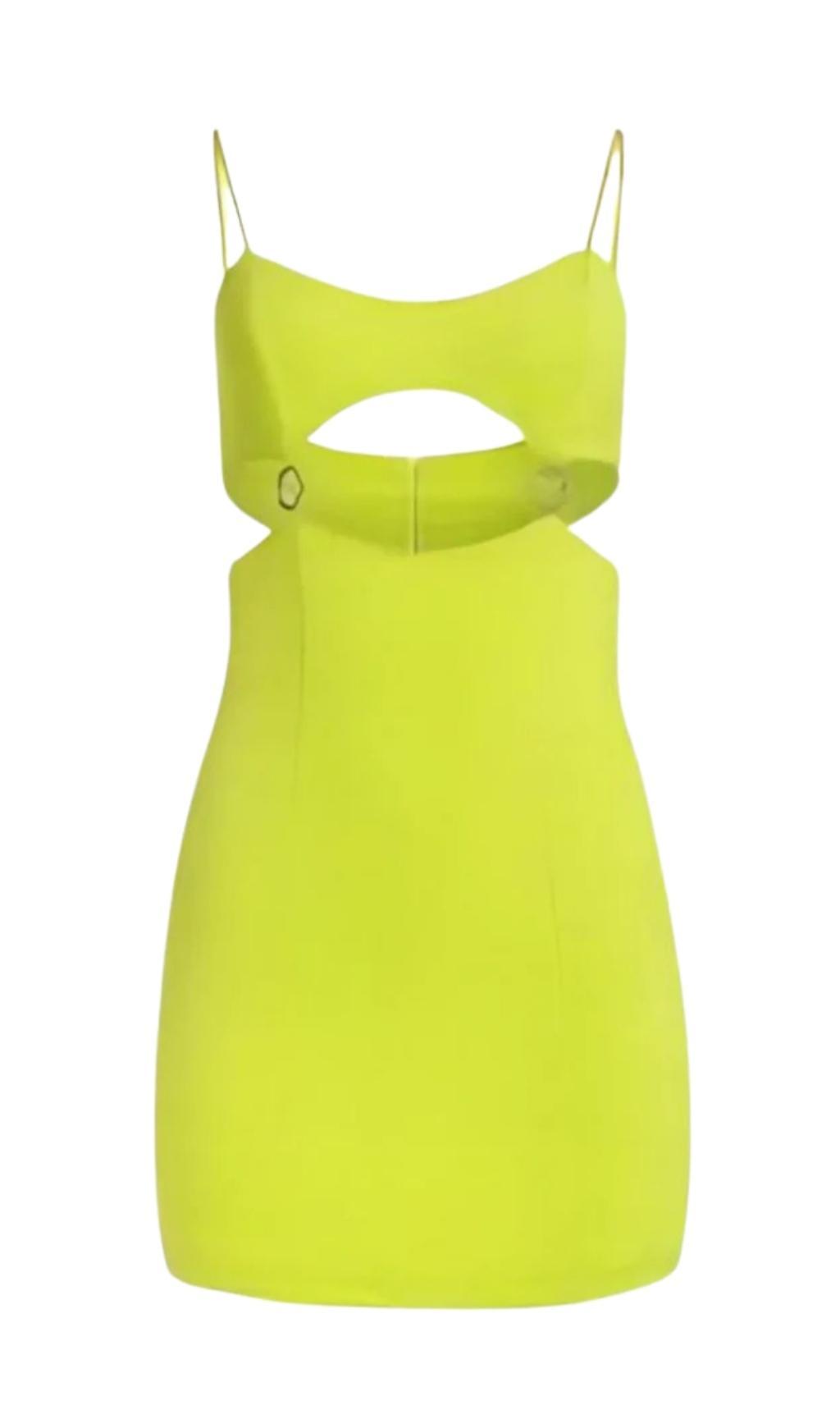 AIIZIE BANDAGE CUT OUT MINI DRESS IN GREEN - product image
