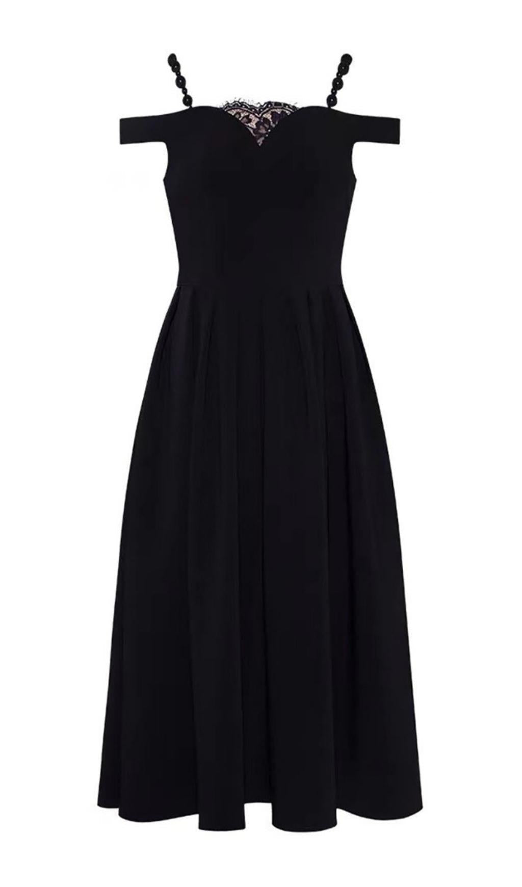 AIIZIE BANDAGE BACKLESS MAXI DRESS IN BLACK - product image