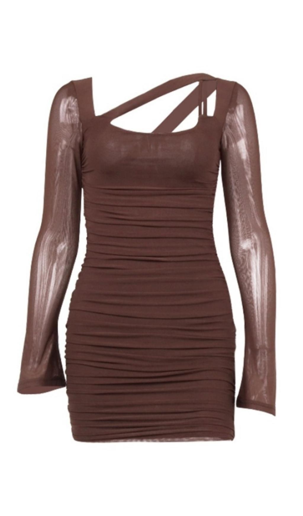 MINI ABITO IN RETE A MANICHE LUNGHE