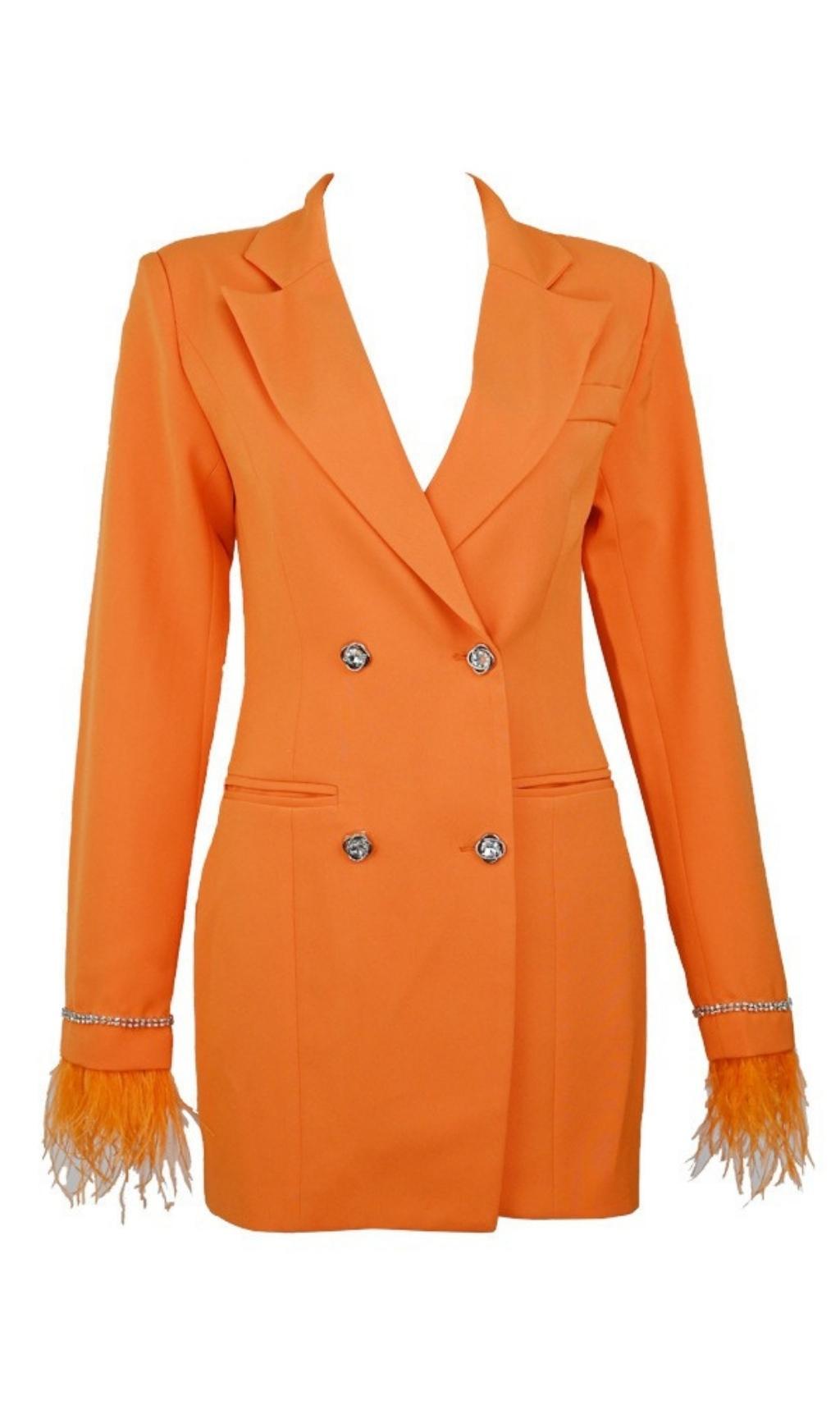 Rückenfreies Minikleid mit Federn