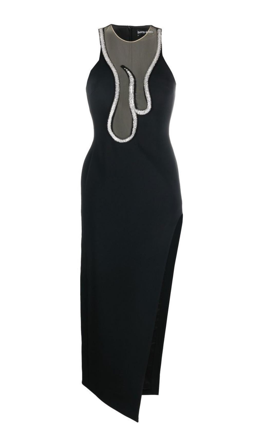 Neckholder-Bandange-Midikleid