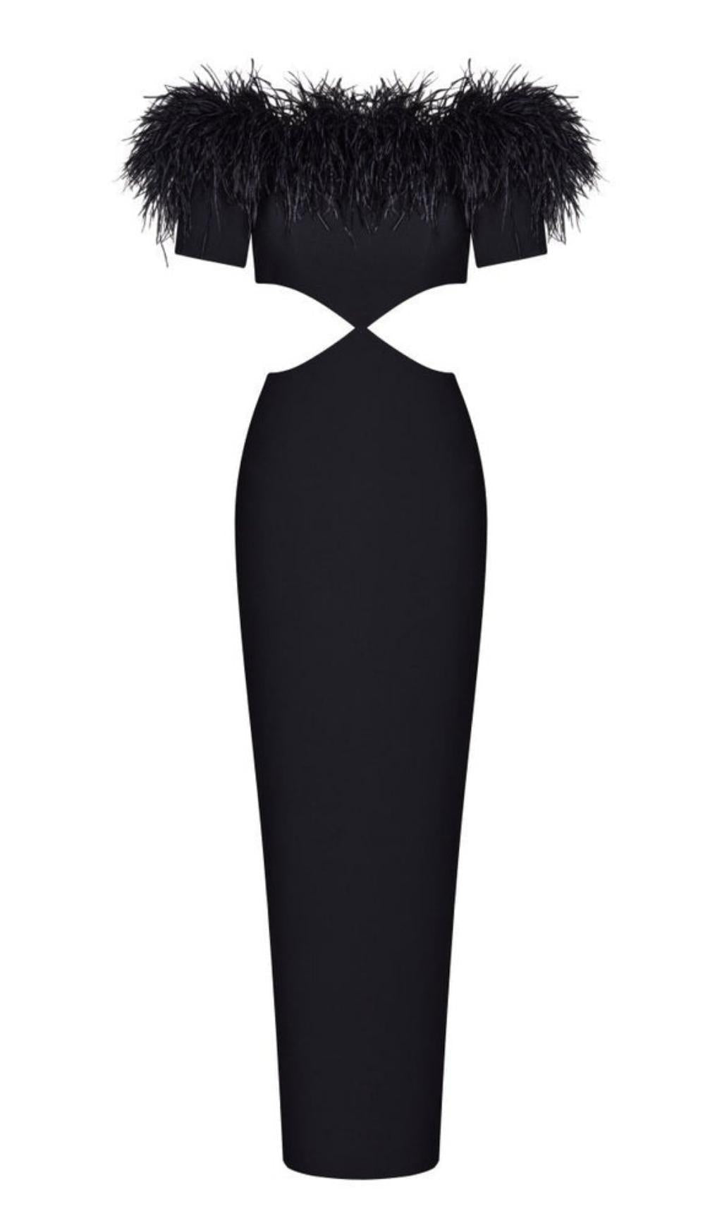 AIIZIE BANDAGE BACKLESS MAXI DRESS IN BLACK - product image