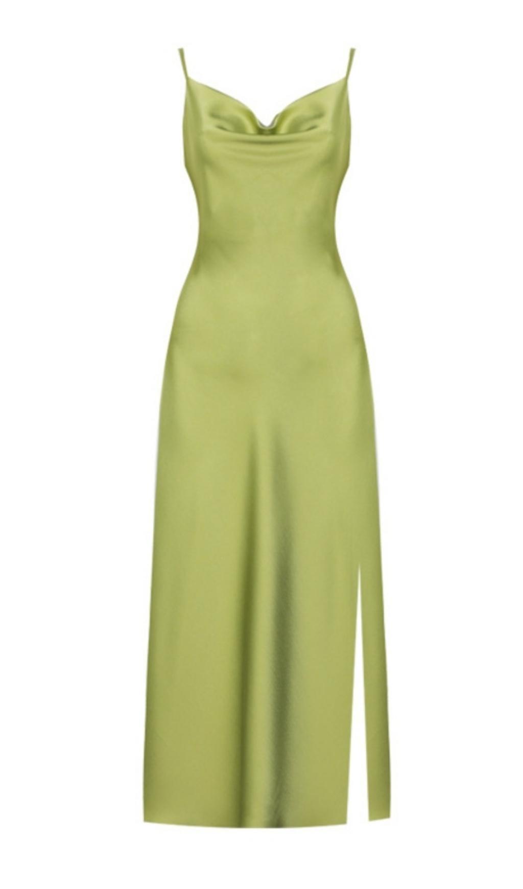 AIIZIE BANDAGE STRAP MIDI DRESS IN AVOCADO - product image