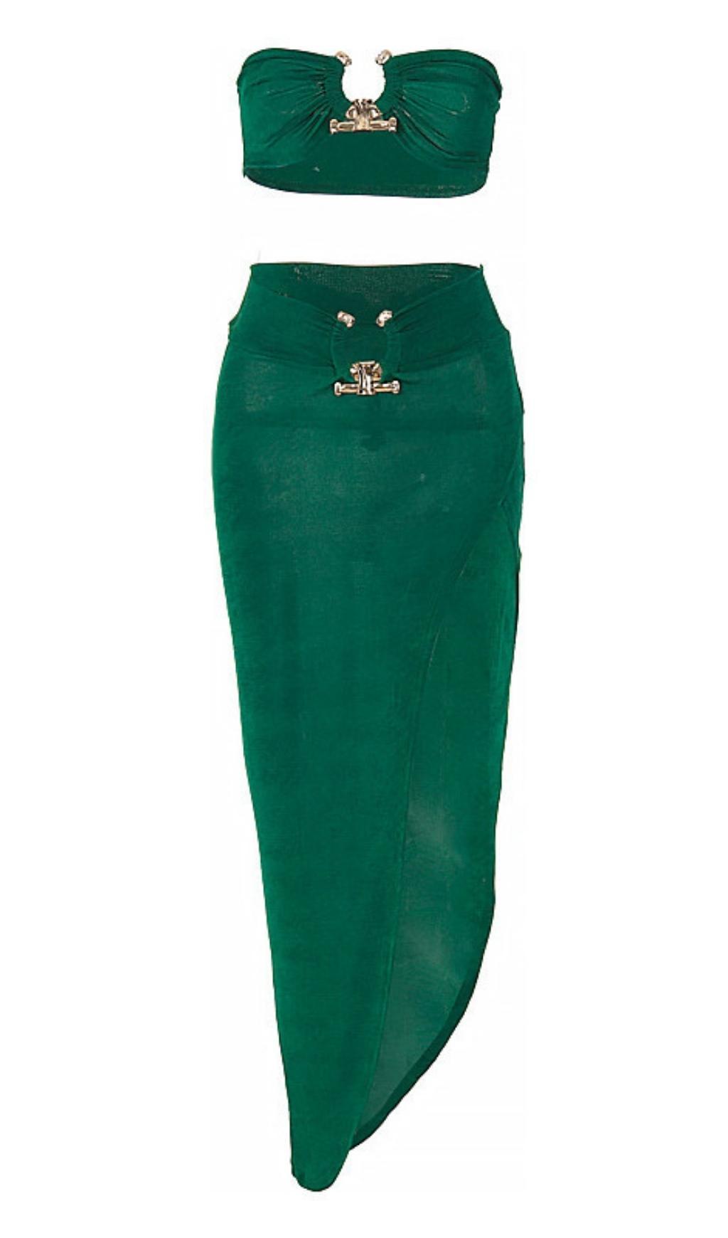 TRÄGERLOSES TOP MAXIKLEID ZWEITEILIGER ANZUG