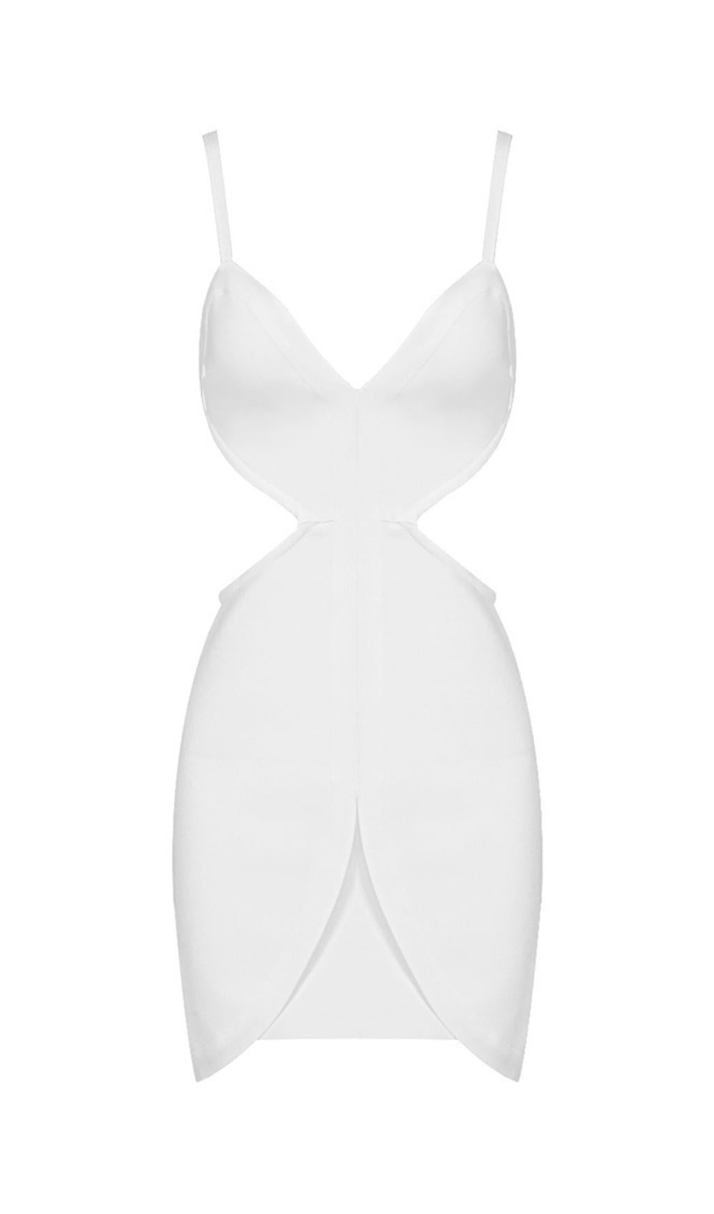 AIIZIE BANDAGE BACKLESS MINI DRESS IN WHITE - product image
