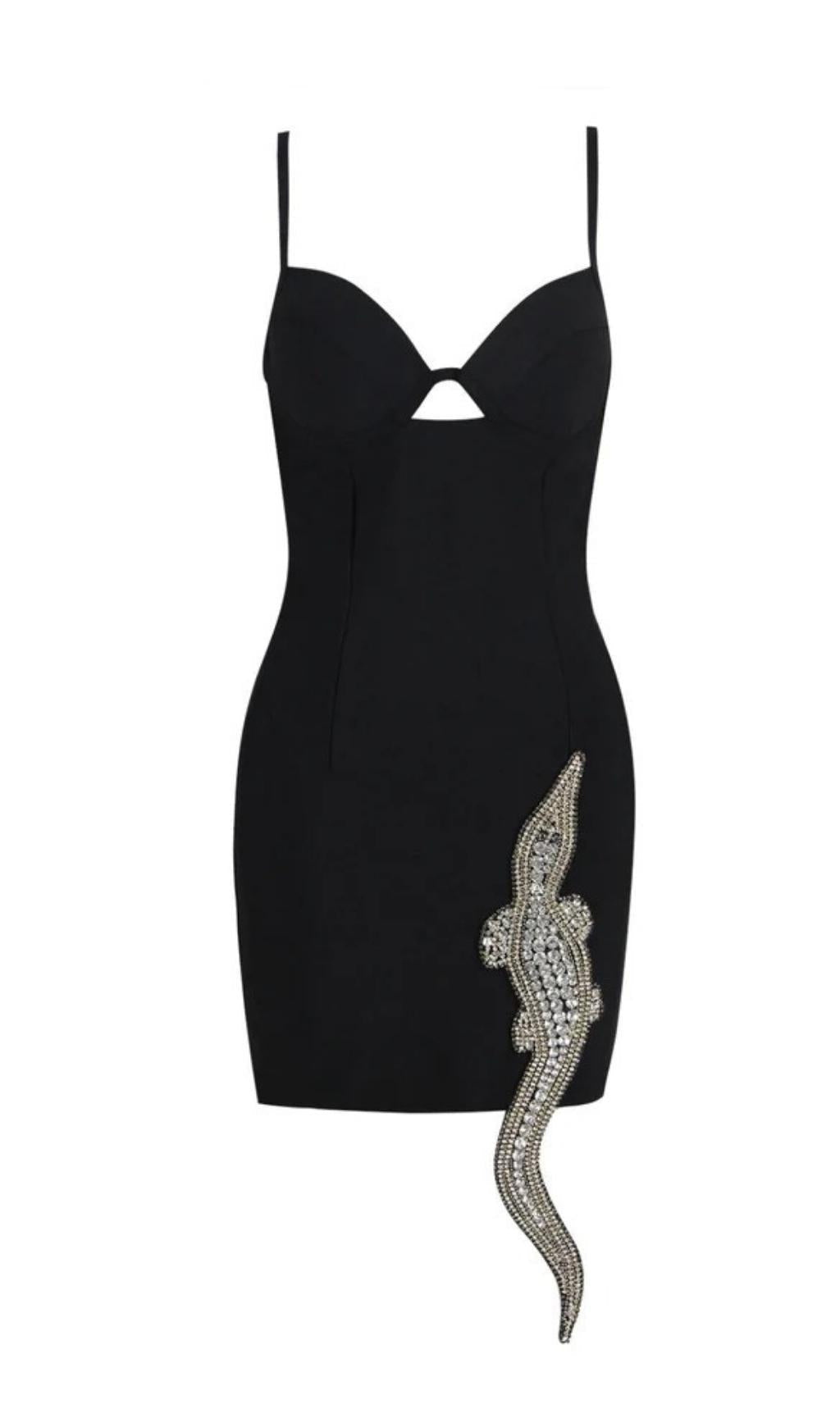 Bandage Bodycon Mini Dress in Black