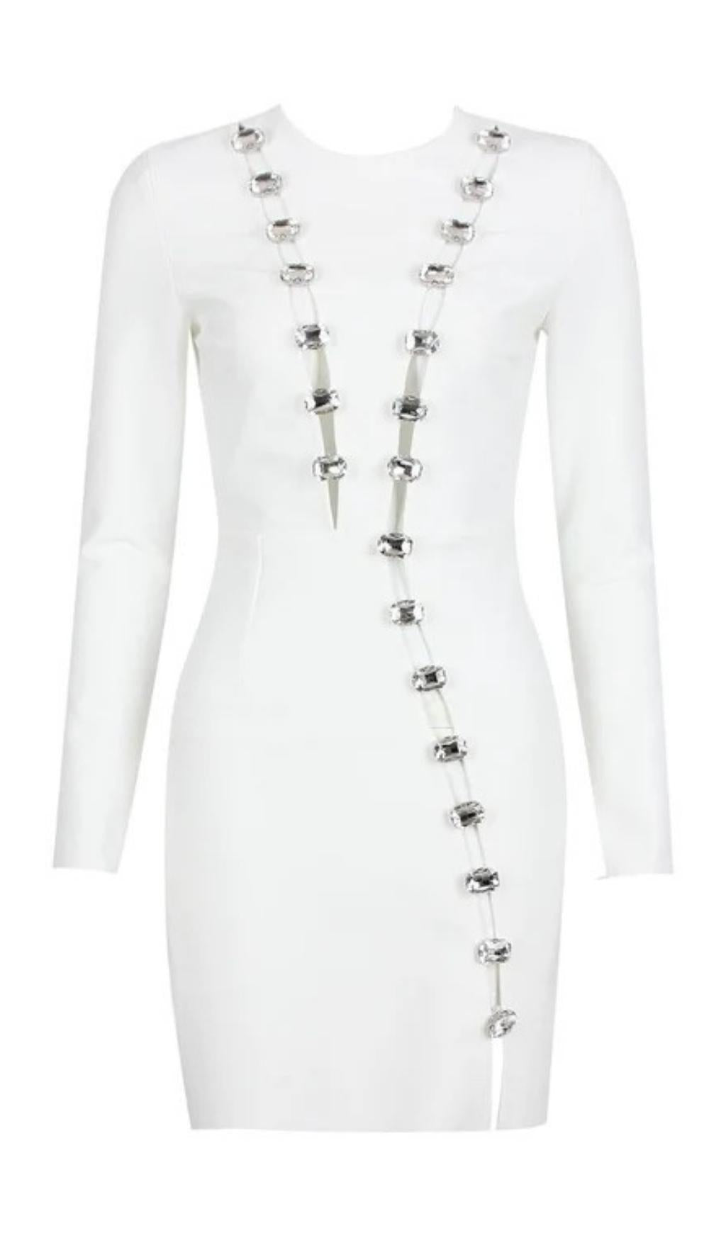 ABITO ADERENTE CON SPACCO BIANCO