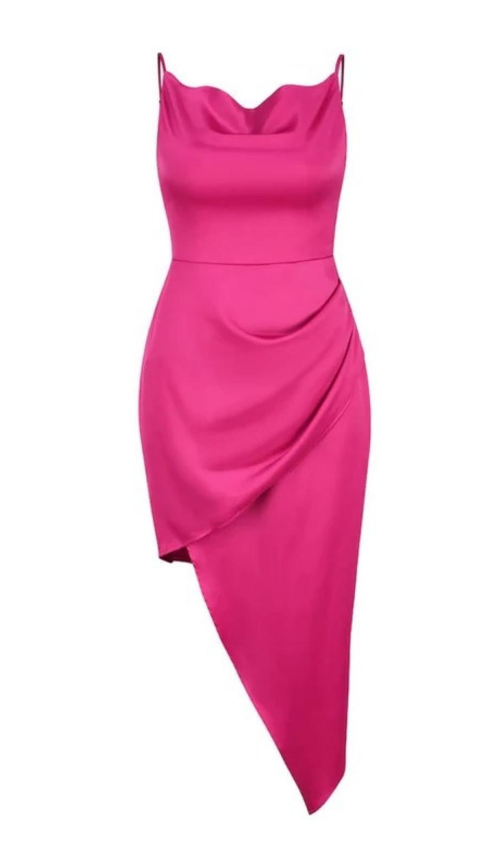 AIIZIE BANDAGE BACKLESS MIDI DRESS IN PINK - product image