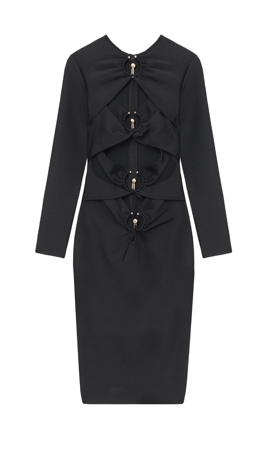 AIIZIE BANDAGE MIDI DRESS IN BLACK - product image