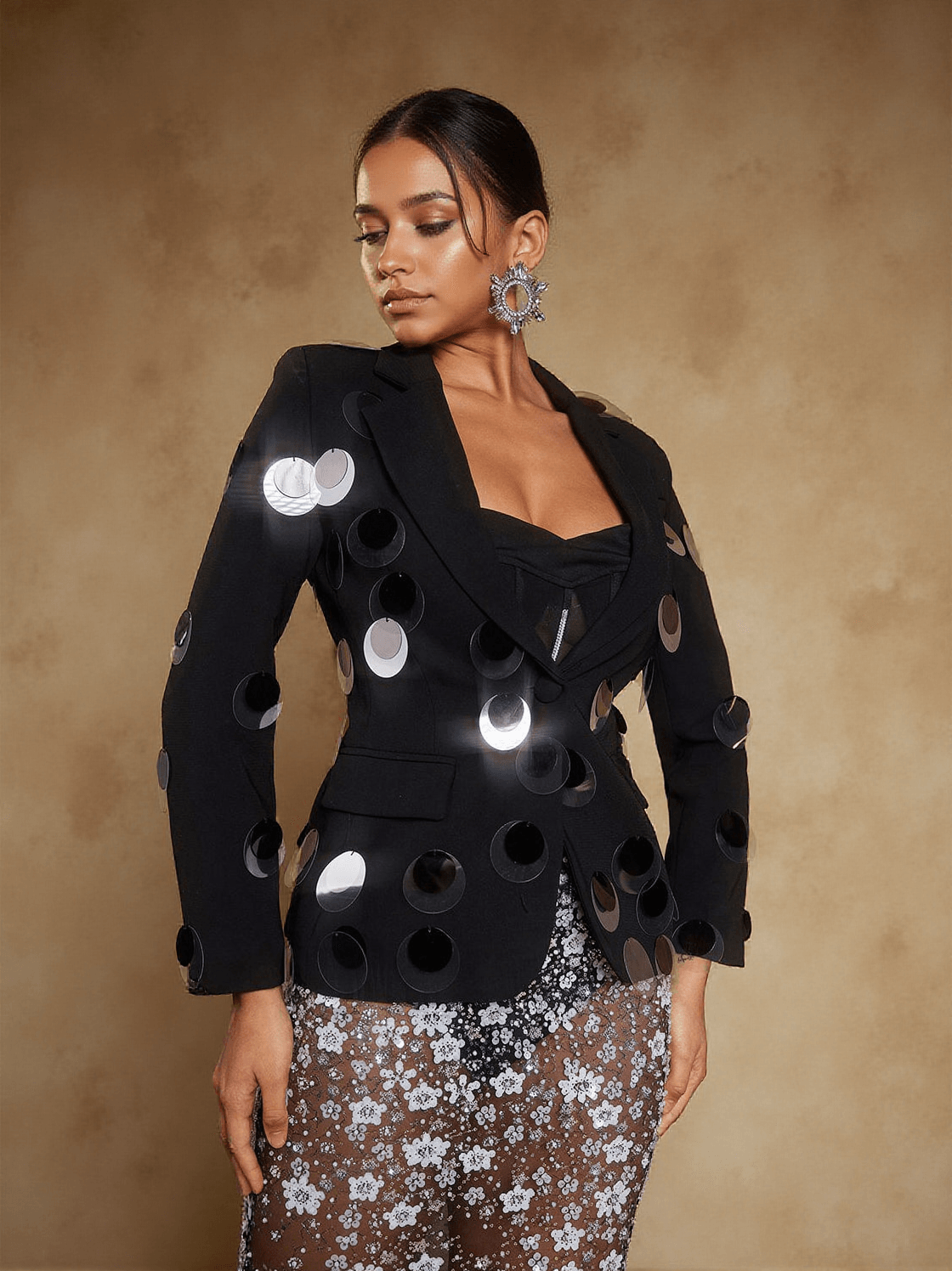 ROMEE LONG SLEEVE SEQUIN BLAZER