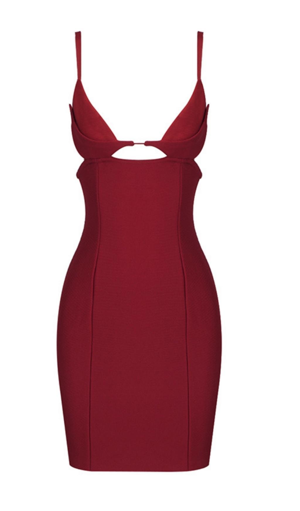 CUT OUT MINI DRESS IN RED – AIIZIE