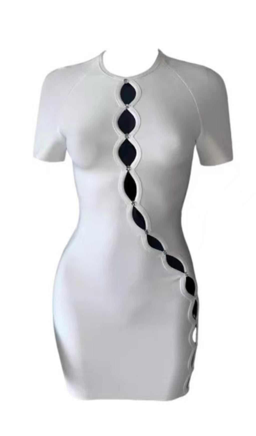 MINI ABITO A MANICHE CORTE BIANCO