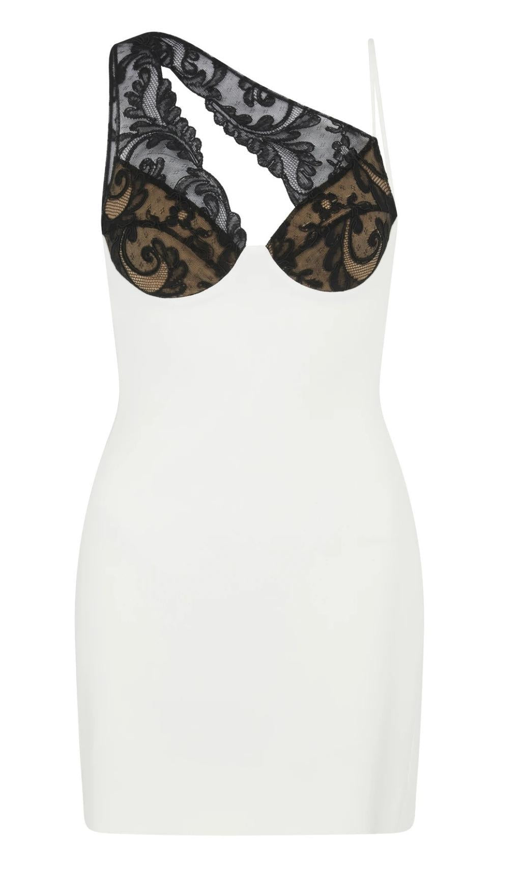 SPITZEN-MINIKLEID IN WEISS