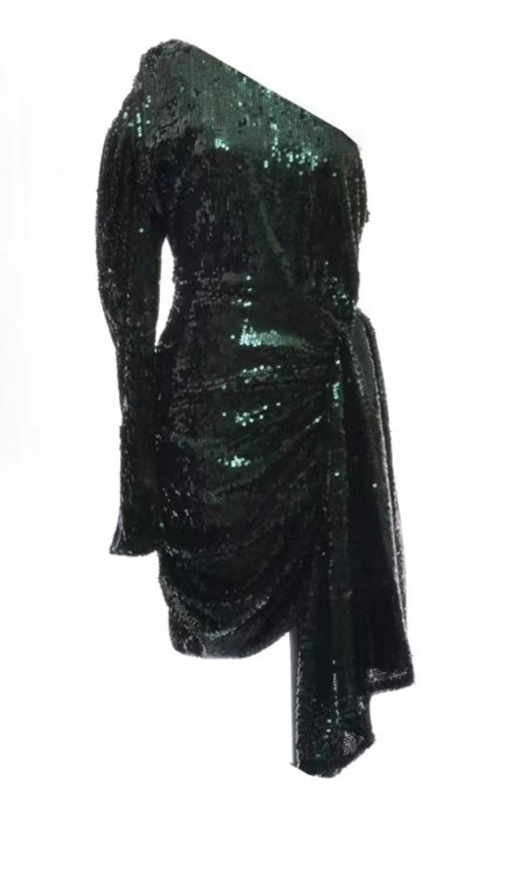 MINI ABITO MONOSPALLA VERDE