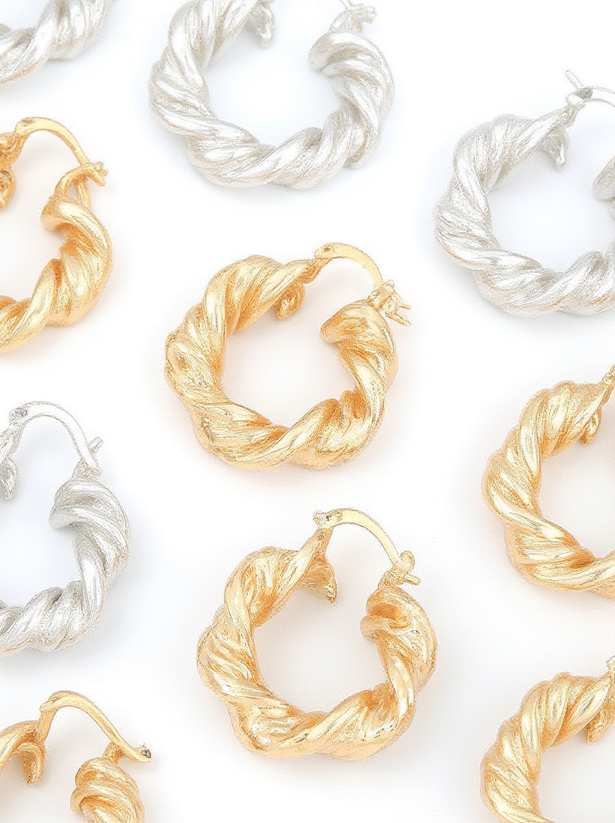 MAIA CHUNKY TWIST HOOP EARRINGS