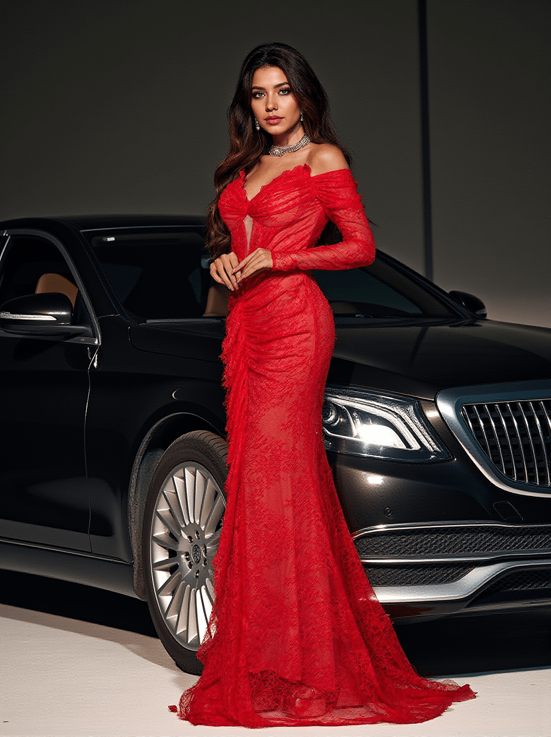 CAPELLA OFF SHOULDER LACE MERMAID MAXI DRESS