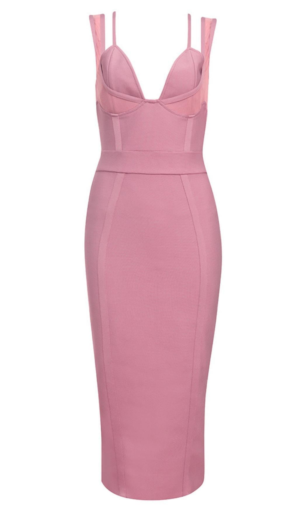 AIIZIE BANDAGE MIDI DRESS IN PINK - product image