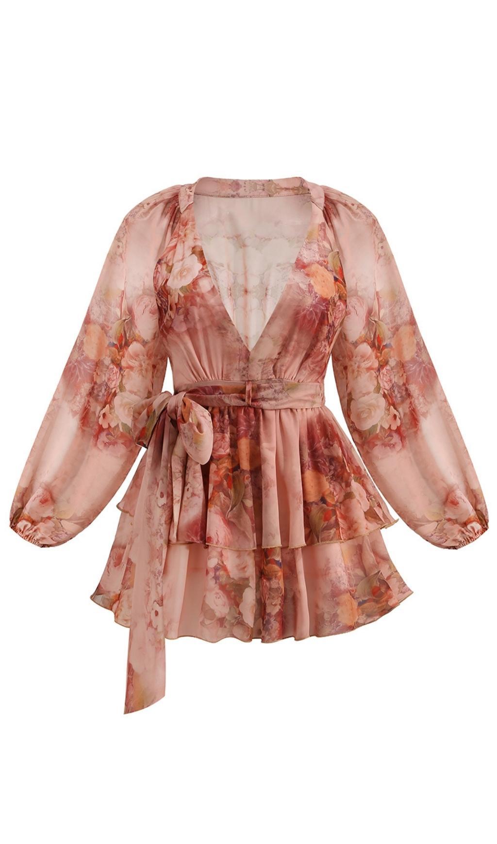 MINI ABITO STAMPATO ROSA