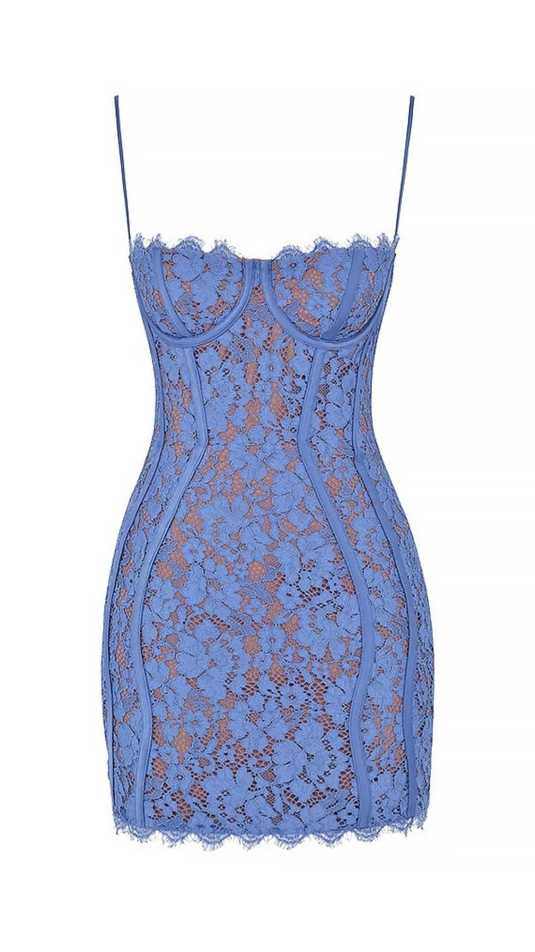 Purple Mini Lace Dress