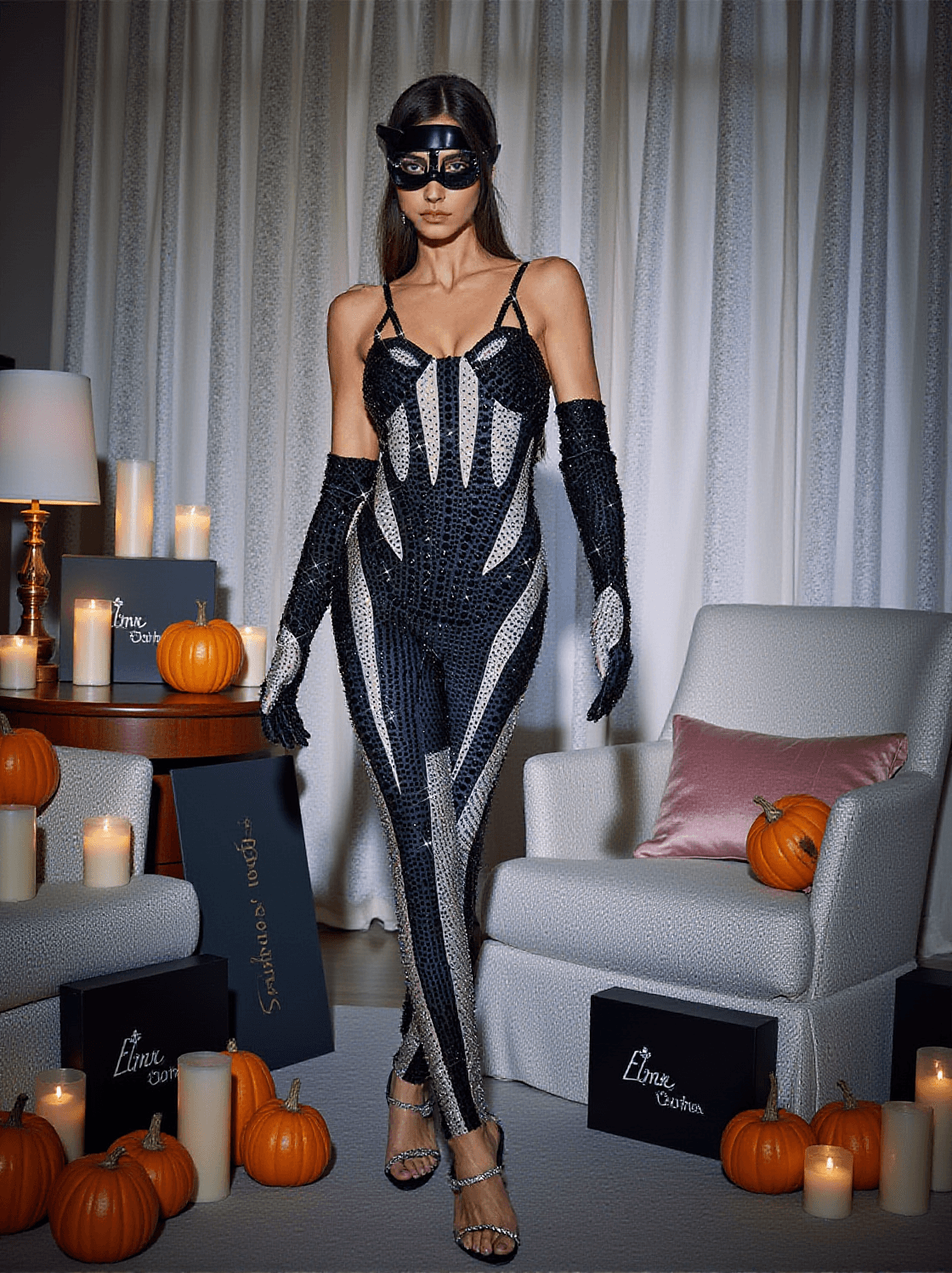 AMALIA DIAMANTE JUMPSUIT IN BLACK