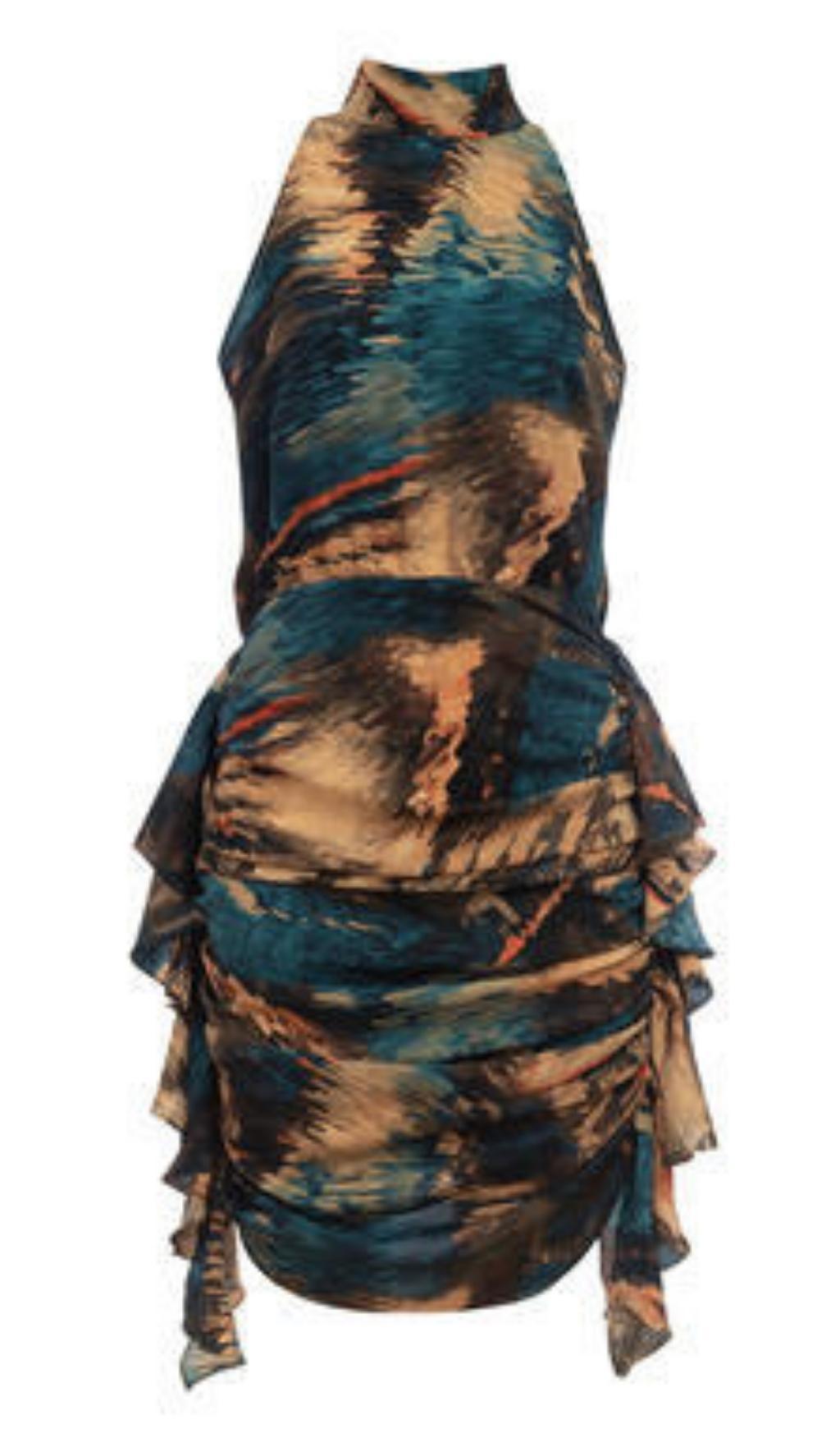 ABITO MIDI RUSHED MARRONE