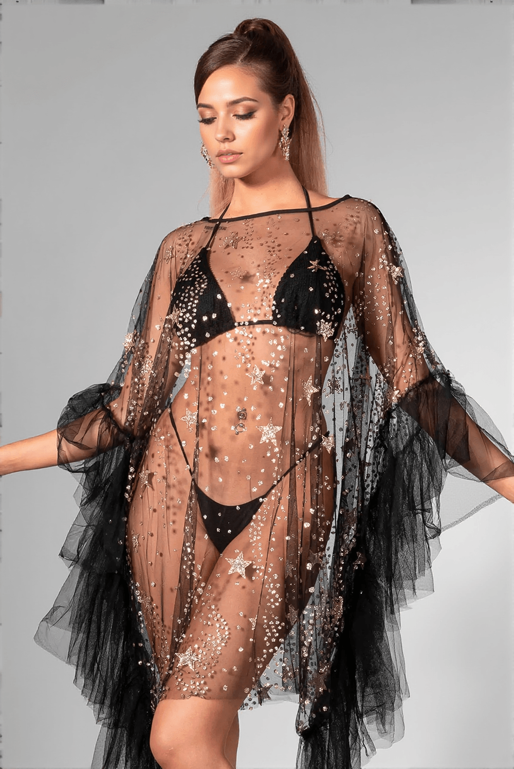 Breindy Mesh-Rüschenkleid