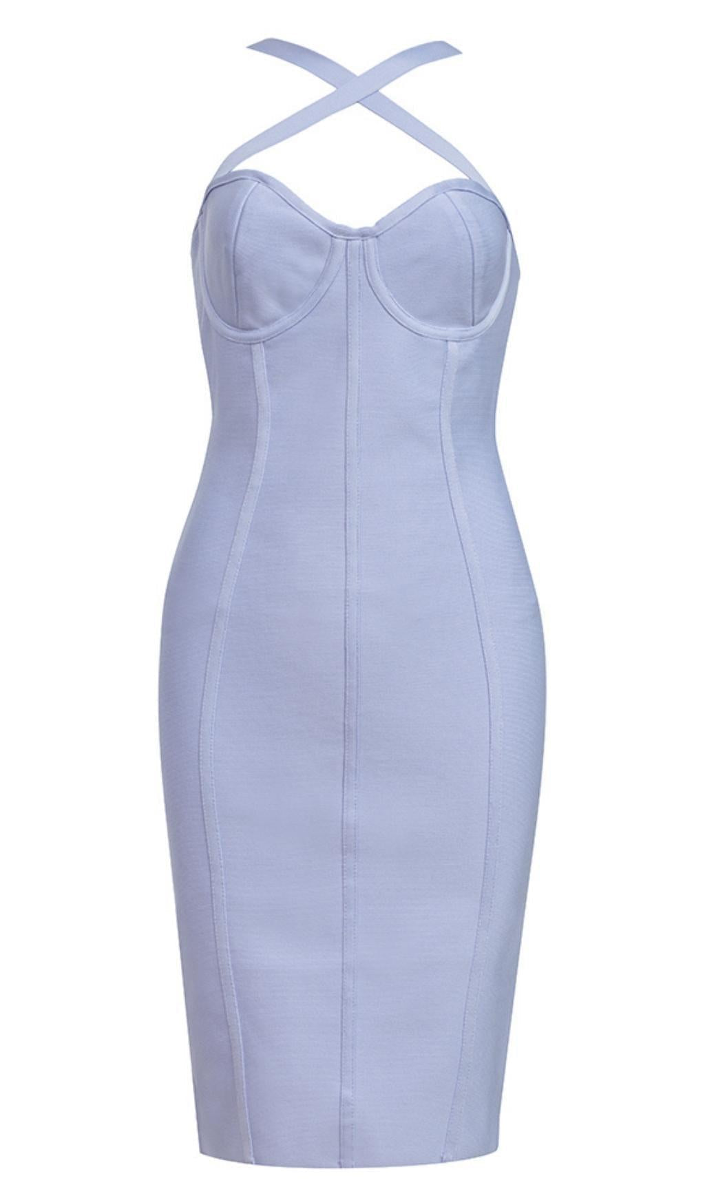 AIIZIE BANDAGE MIDI DRESS IN BLUE - product image