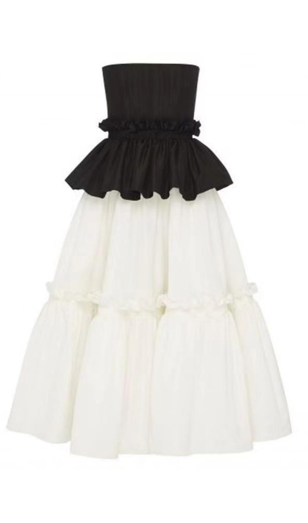 ABITO MIDI CONGIUNTO IN BIANCO E NERO