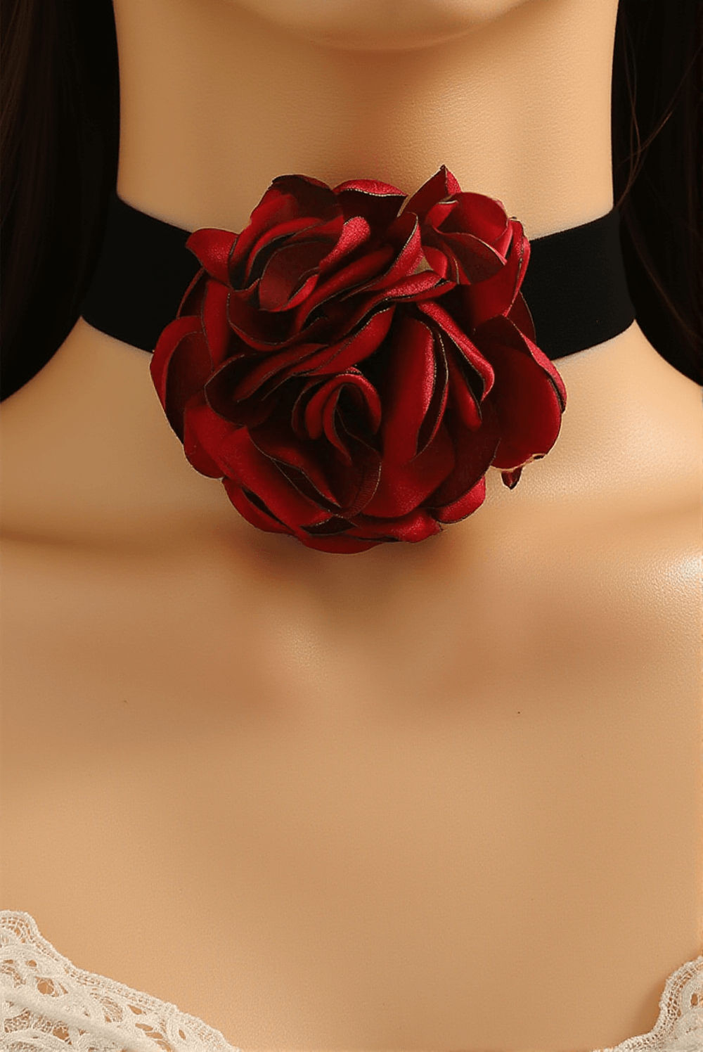 Annyston – Halskette mit 3D-Blumenmotiv