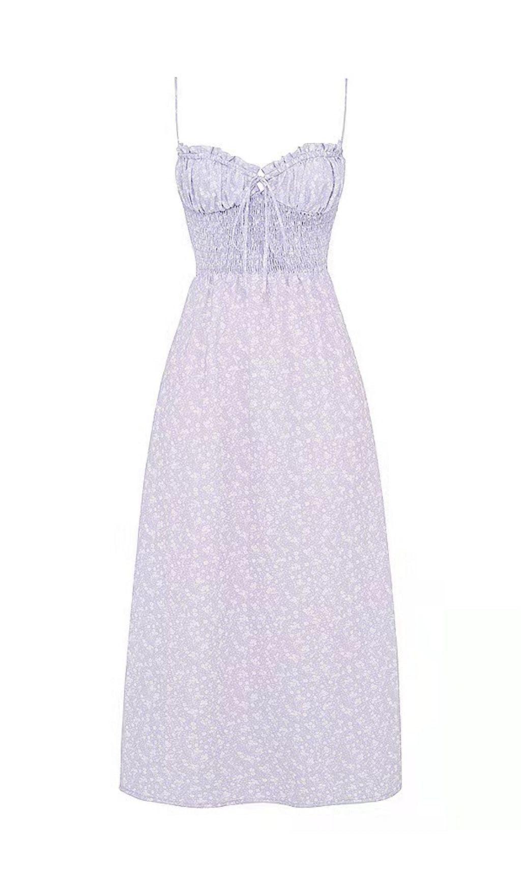 ABITO LUNGO FLOREALE VIOLA