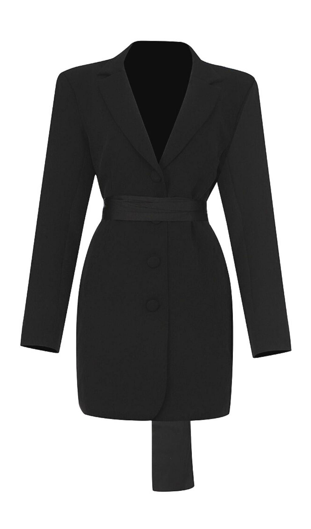 MINI ABITO NERO CON SCOLLO A V