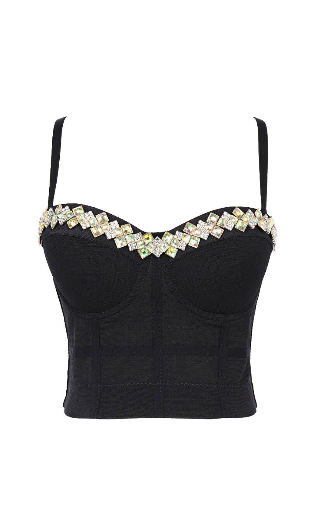 SCHWARZES KRISTALLKORSETT