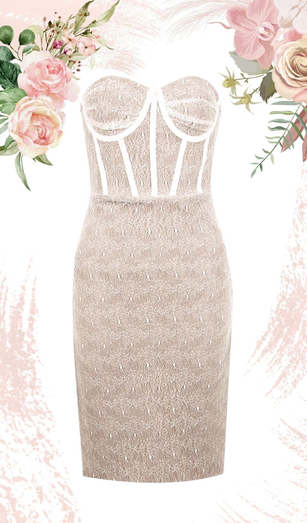 WEISSES SPITZEN-CROSET-KLEID