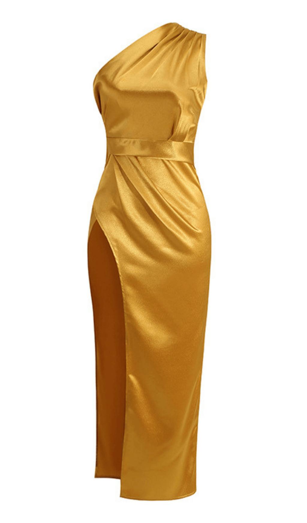 Kleid mit schrägen Schultern