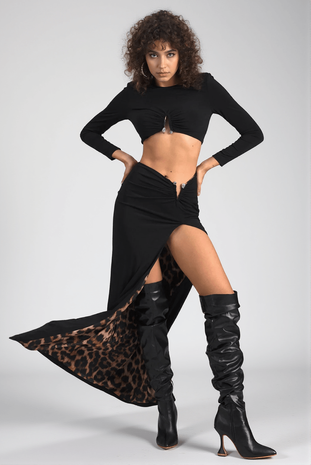 MARIOS LONG SLEEVE LEOPARD PATCHWORK SET