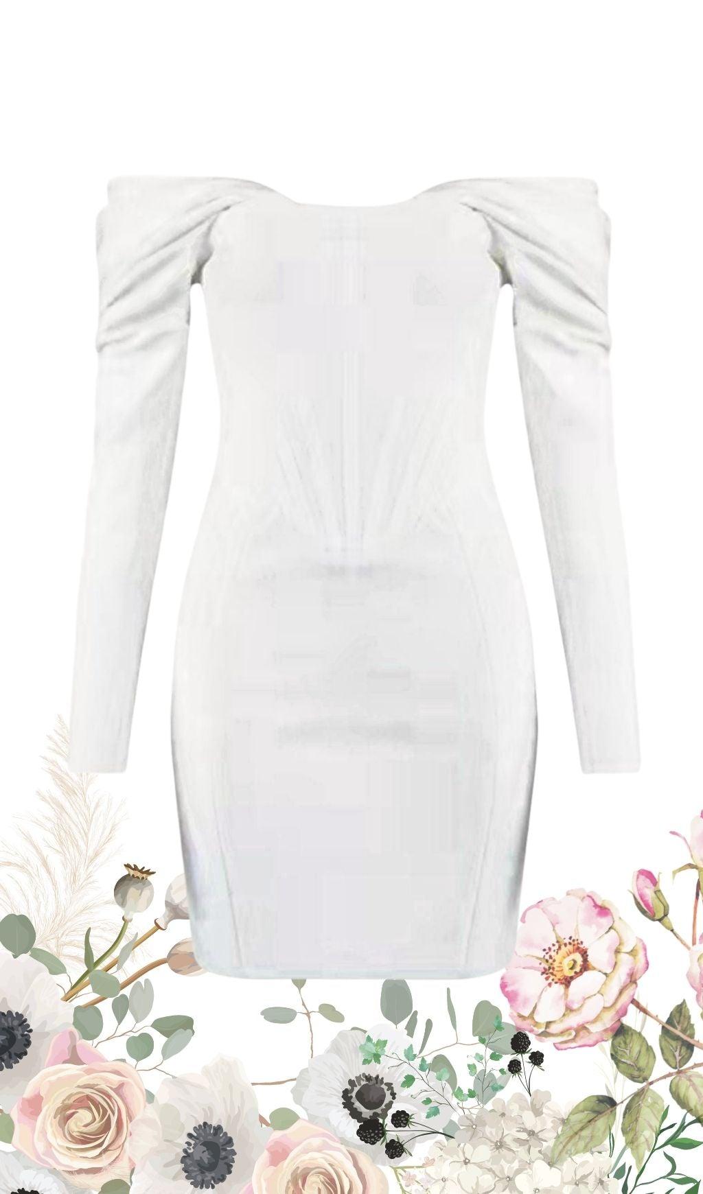 Elfenbeinfarbenes Satin-Korsett-Minikleid