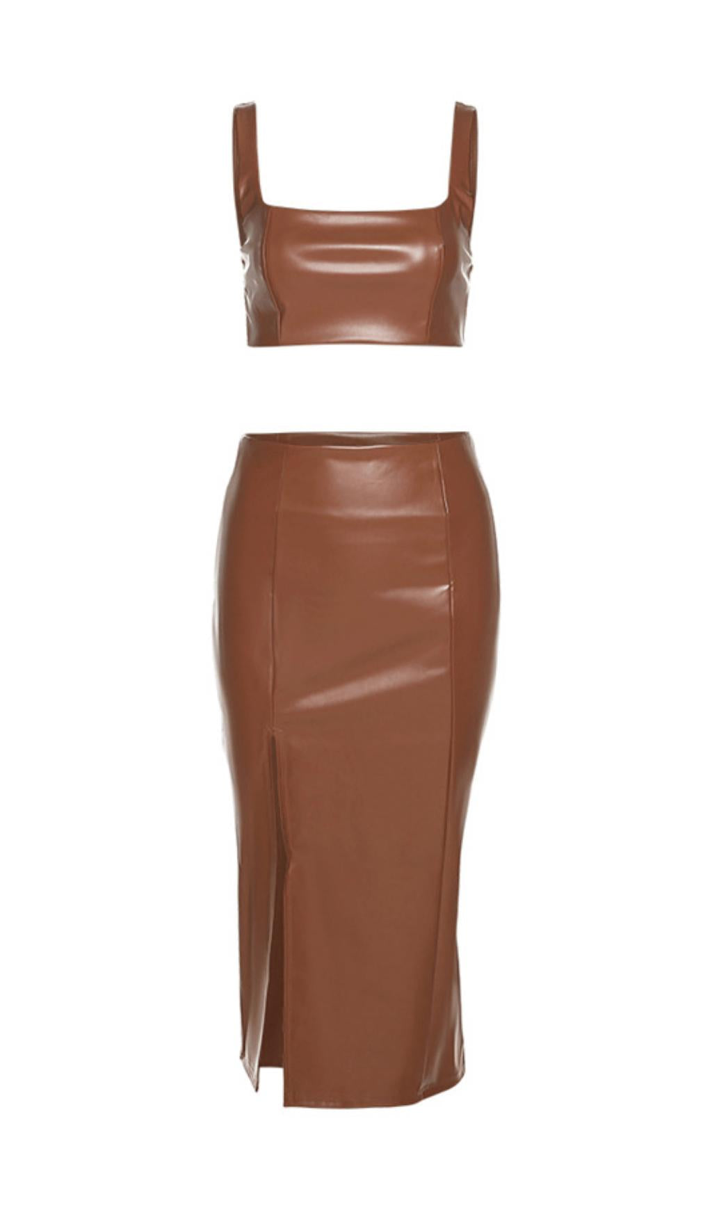 TUTA DUE PEZZI CON GILET IN PU