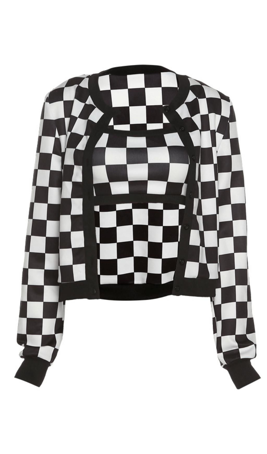 Zweiteilige Langarm-Strickjacke (Zweiteiler)