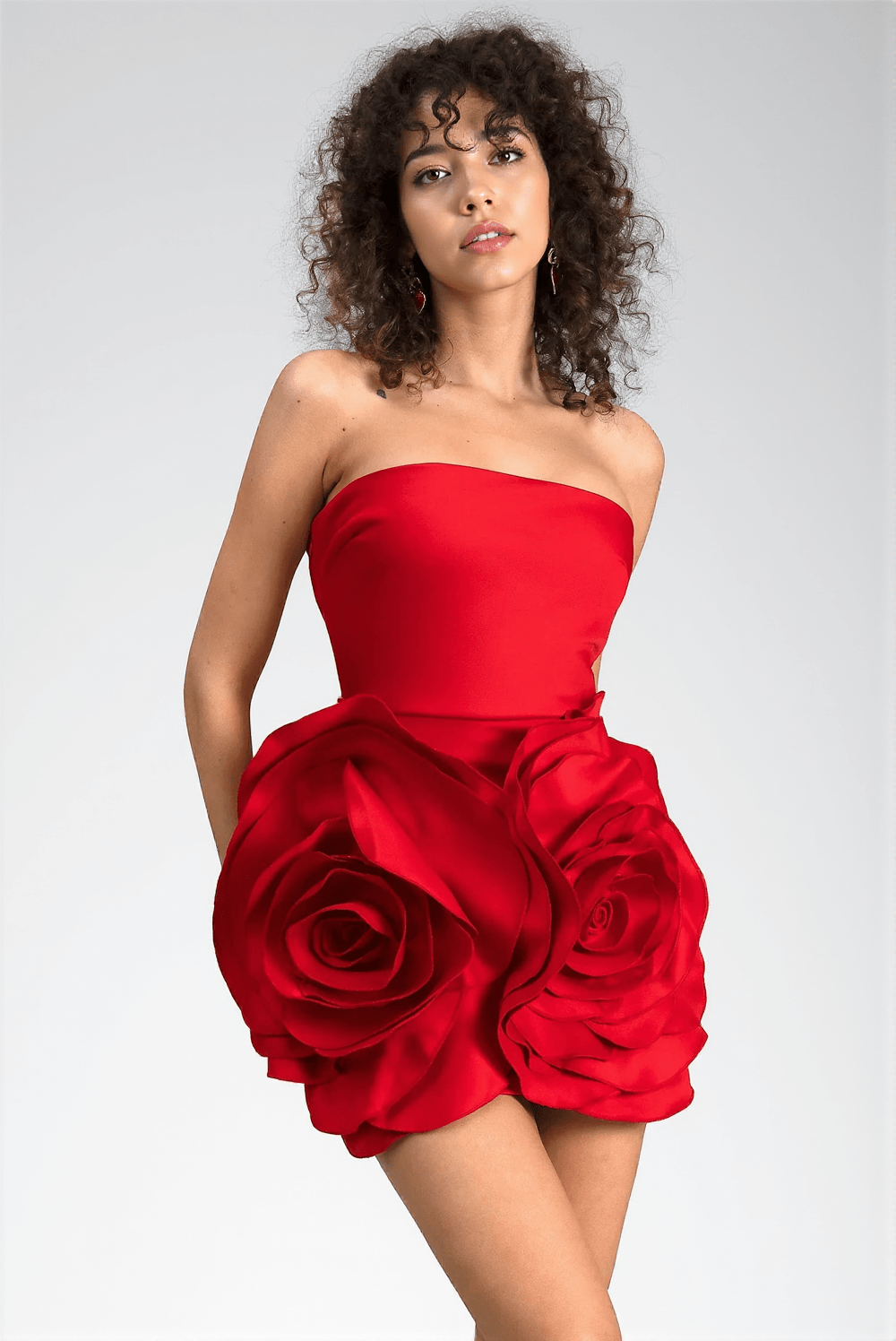 SPINELLI STRAPLESS 3D FLOWER MINI DRESS