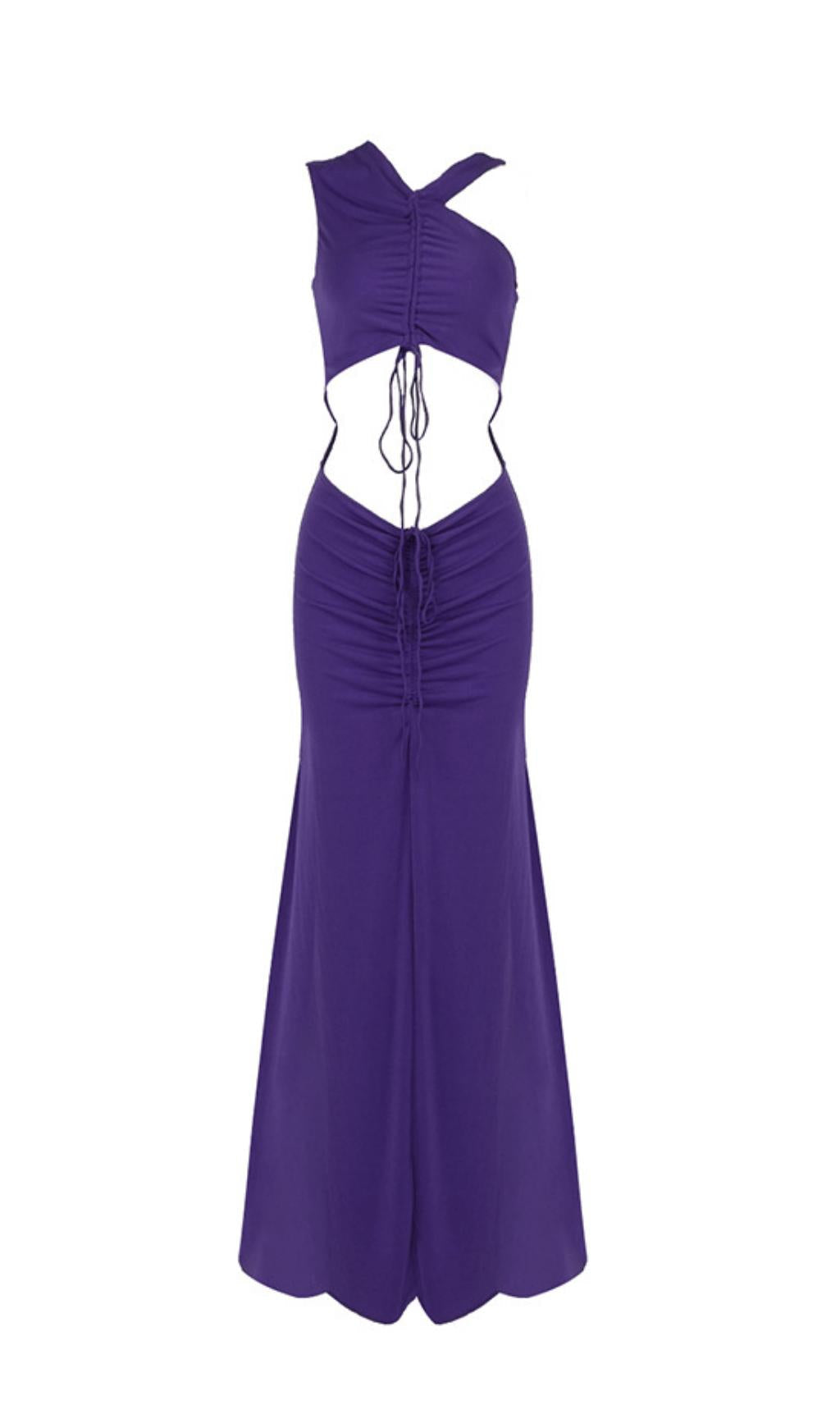 Kleid mit schrägem Kragen und Cut-out