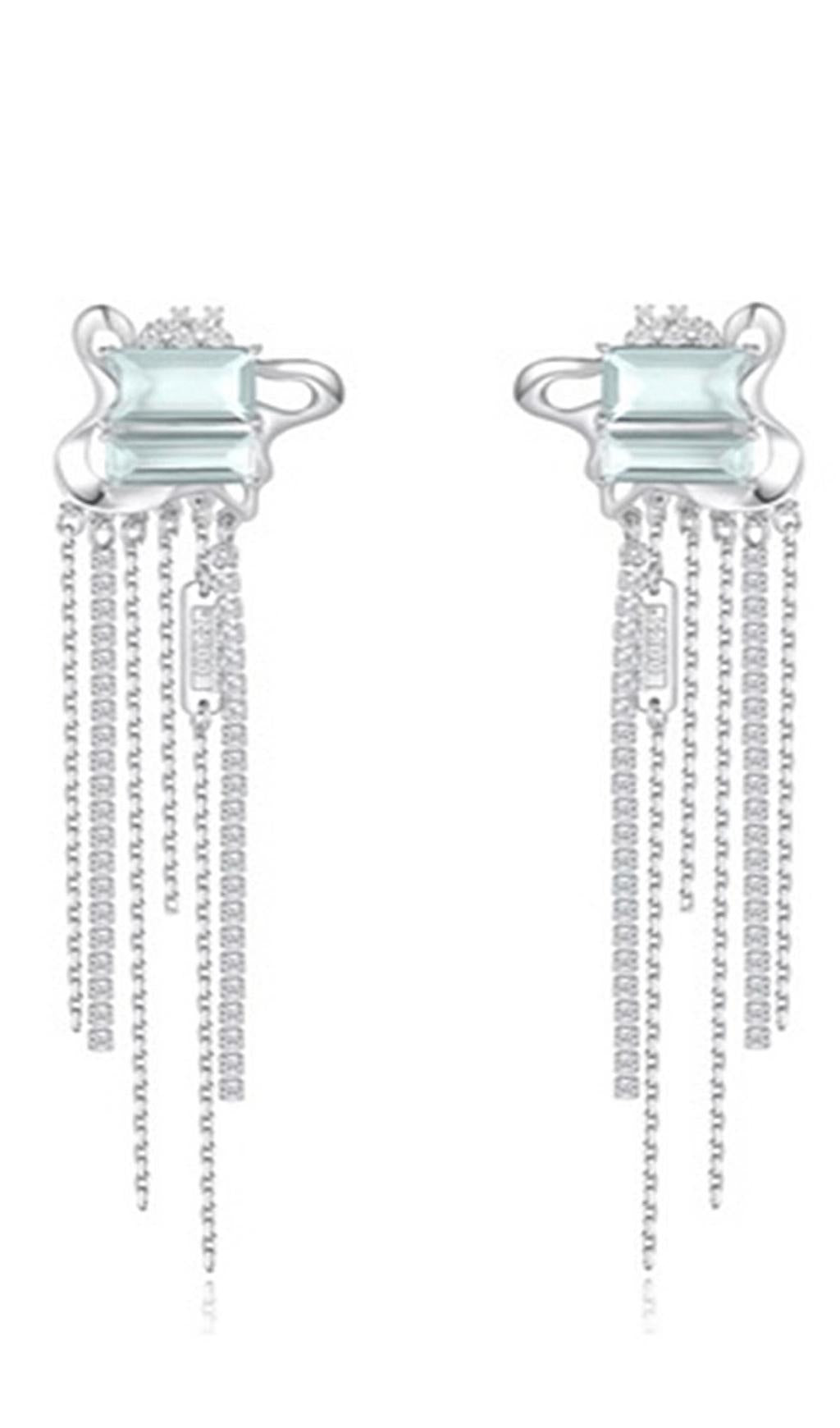 Zirkonia-Quastenohrringe