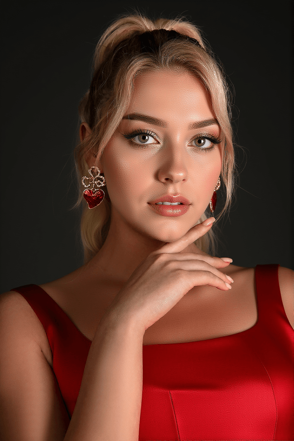 MUSTELLI DIAMOND HEART EARRINGS