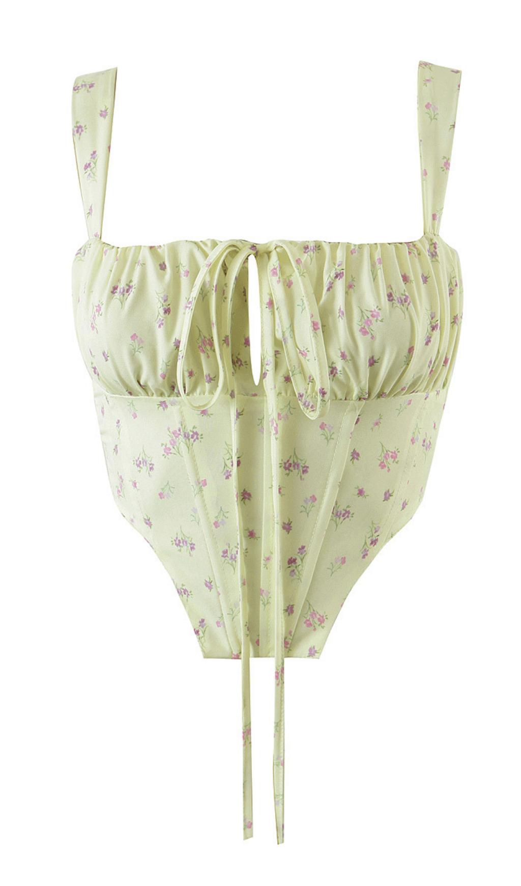 GILET SENZA SPALLINE IN PIZZO FLOREALE.