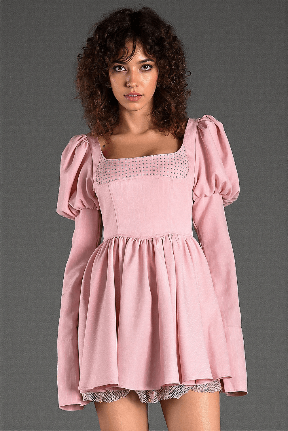 MIDEIA PUFF SLEEVE SQUARE NECK MINI DRESS