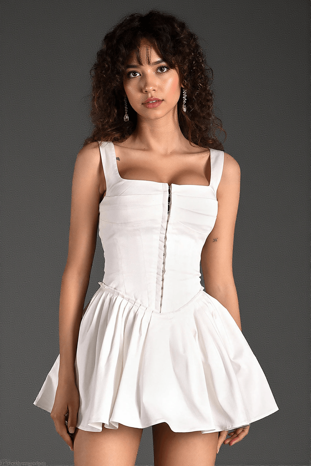 Barellis – Minikleid mit Trägern und Plissee