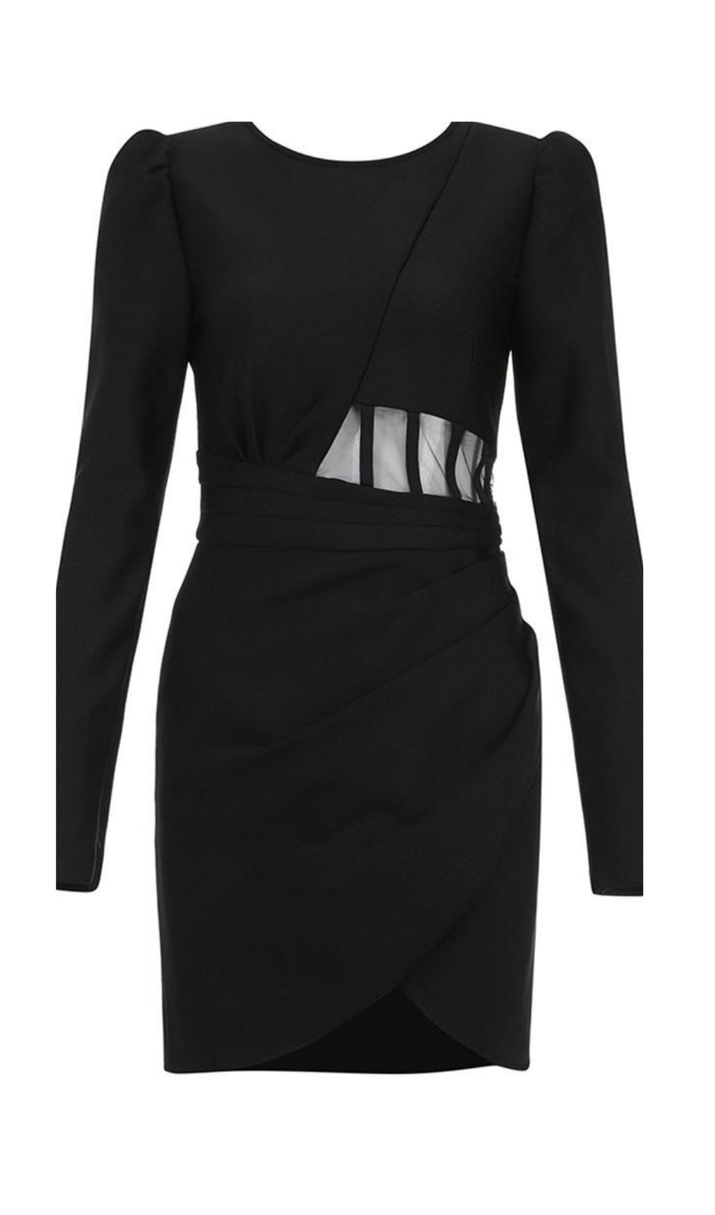 SCHWARZES MESH-BANDAGE-KLEID