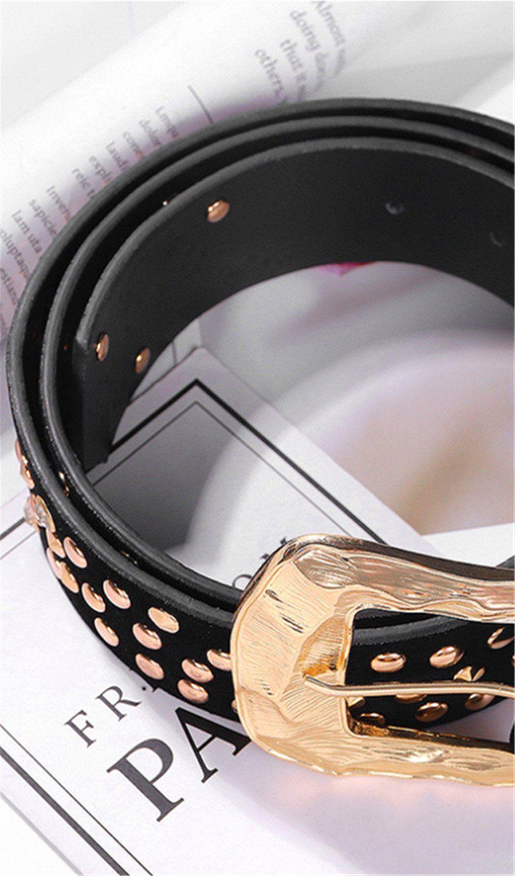 AIIZIE ARTIFICIAL LEATHER WAIST CHAIN RIVET BELT - product image